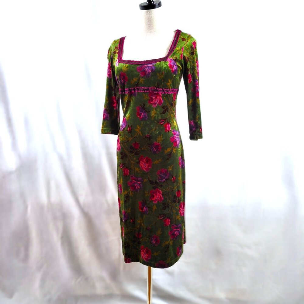 Rare Gilmore Girls Betsey Johnson Green and Purple Dress - Size L - fits like M - Picture 5 of 8